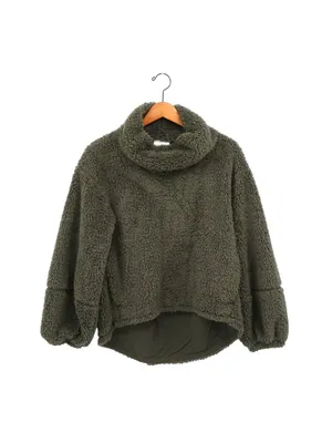 Lululemon Warm Restore Sherpa Pullover Dark Olive Green Jacket M/L thumbnail 2