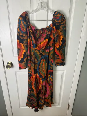 Farm Rio Colorful Flowers Midi Dress M thumbnail 2