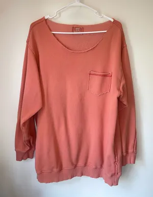 Aerie Washed Orange Pullover Sweatshirt thumbnail 1