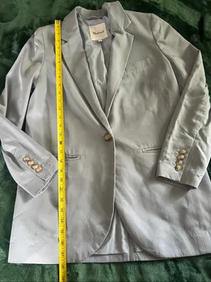 Madewell Women’s Pale Blue Single-Button Blazer Sz XS thumbnail 5
