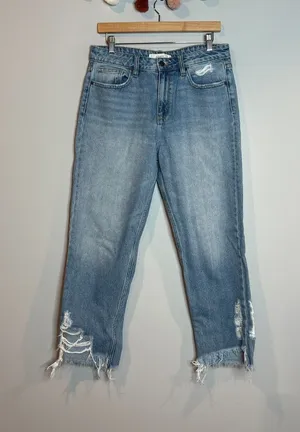 Hidden Jeans raw hem light wash jeans thumbnail 1
