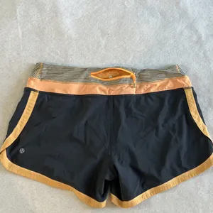 Lululemon Shorts Gray & Orange Run Times MidRise Pull On Athletic Women size 10 thumbnail 2