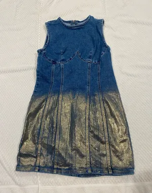 Forever 21 Blue Denim Dress with Zipper Detail thumbnail 1