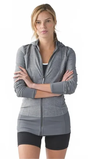 Lululemon Daily Practice Jacket Hoodie Luon Heathered Slate Gray Women's Size 4 thumbnail 1