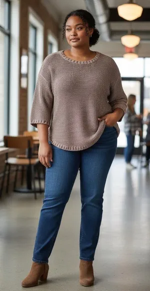 Ann Taylor Loft Women's Dark Tan Knitted Sweater thumbnail 1
