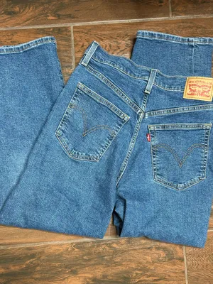 Levi’s Ribcage Straight Ankle High Rise Denim Dark Wash Jeans Stretch Womens 29 thumbnail 4