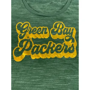 New Era NFL Team Apparel Womens Green Green Bay Packers Scoop Neck Tee L thumbnail 2