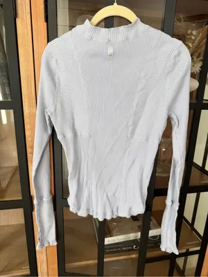 FP Movement Laura long sleeve tee halogen blue mock neck pastel ribbed knit thumbnail 8