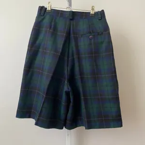 Karen Scott Academia Office Siren Plaid Pleated Culotte Shorts 10 Green Blue thumbnail 5
