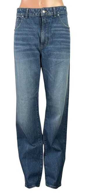 Madewell The Curvy Longline Straight Blue Medium Wash Denim Jeans Size 30T thumbnail 1