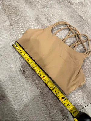 Athleta Solace Keyhole Sports Bra in Tan Size S thumbnail 6