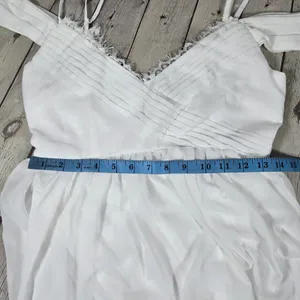 Lulus Marcelyn White Pleated Cold-Shoulder Maxi Dress Medium NWT Wedding Bridal thumbnail 12