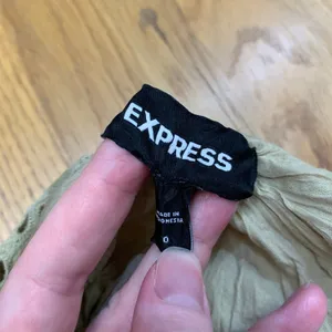 EXPRESS Eyelet Ruffle Mini Skirt Olive Green‎ Womens Size 0 Boho Flounce Tiered thumbnail 7