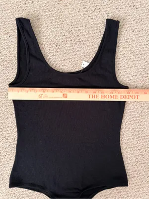 Madewell NWT Black Ribbed Scoop Neck‎ Sleeveless Bodysuit Size Small thumbnail 7