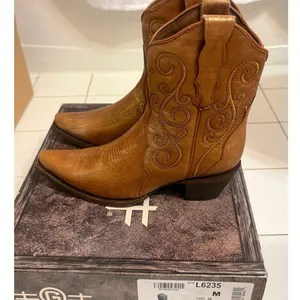 NIB Circle G Corral L6235 Women’s 8 Shedron Honey Brown Leather Ankle Boots NEW thumbnail 13