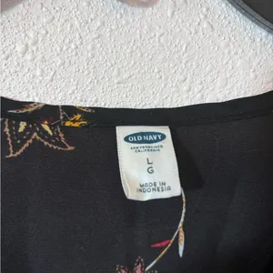 Old Navy Black Floral Babydoll Blouse thumbnail 5