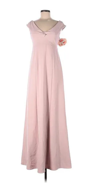 Show Me Your Mumu Zurich Knot Gown in Vintage Rose Stretch Crepe S NWT thumbnail 3