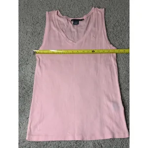 Ralph Lauren Sport Womens Large Pink V-Neck Tank Top Pima Cotton Lyocell thumbnail 3