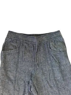 Old Navy women's straight taper high rise blue elastic waist pants size small thumbnail 4