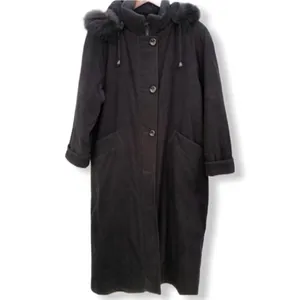 NUAGE Collection Black Coat With Genuine Fox Trim thumbnail 2