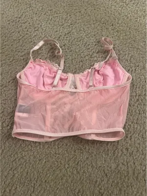 C705 bra small black top see thru pink cute bralette thumbnail 3