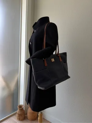 Dooney & Bourke Navy Blue Leather Lexington Shopper Tote Shoulder Bag thumbnail 6