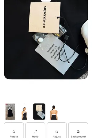 Black Revolve Superdown mini dress with white halter new with tags thumbnail 2