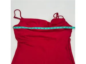 NWT Mogidol Red Satin Cowl Neck Backless Midi Dress Size L thumbnail 7