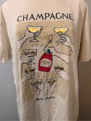 Abercrombie & Fitch Cotton Champagne T-shirt Graphic Tee Short Sleeve Medium thumbnail 3