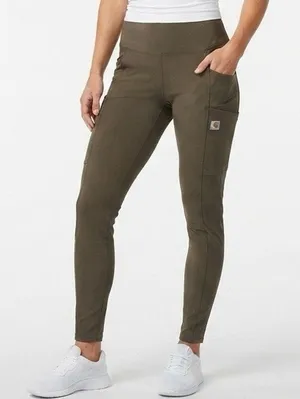 Carhartt Force Utility Leggings Olive Green Pocket Fitted Pants Size S (4-6) thumbnail 1