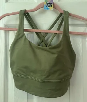 Lululemon Energy Bra Long Line *Medium Support Rosemary Green thumbnail 1