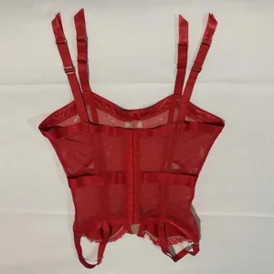 Victoria’s Secret 34B Red Boned Corset Bra With Garter Straps Lace Women’s thumbnail 5