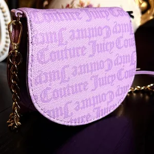 Juicy Couture Purple Mini Crossbody Bag Logo Patch Chain Strap NWT thumbnail 4