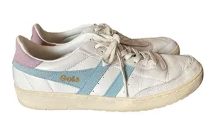 Gola Falcon White Blue Lavender Leather Classic Sneakers size 10 thumbnail 2