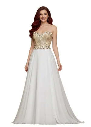 Sherri Hill Embellished Sweetheart Neckline Strapless Gown Size 4 Pageant Prom thumbnail 1