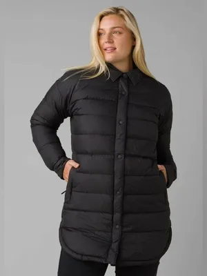 Prana Global Thistle Down Filled Black Long Coat XS thumbnail 3