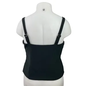 Abercrombie & Fitch Black Sleeveless Square Neck Crop Corset Crop Tank Top Sz XL thumbnail 3