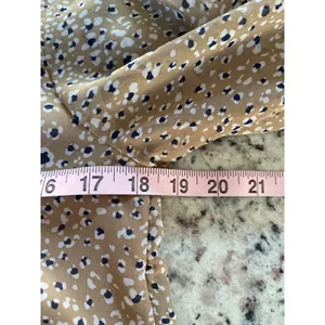 By Together Leopard Print Blouse‎ Womens Small Tan Boho Lace Up Balloon Sleeve thumbnail 8