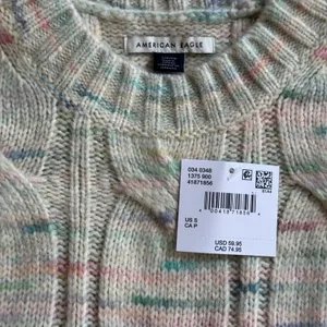 NWT American Eagle Whoa So Soft Cable Knit Confetti Sweater S Oversized Slouchy thumbnail 3