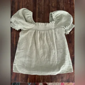 J.Crew Squareneck puff-sleeve soft gauze top thumbnail 2
