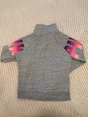 Victoria's Secret PINK Quarter Zip Sweatshirt Size XS Grey thumbnail 3