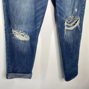 Abercrombie Dark Wash Distressed Button‎ Fly Mom Denim Jeans Womens Size 4/27 thumbnail 4