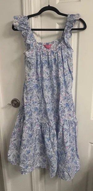 Simply Southern Light Blue Floral Tiered Sundress thumbnail 1