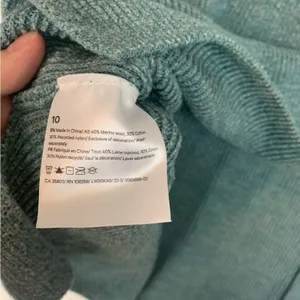 Lululemon womens size 10 merino wool sweater green knit pullover crew neck tide thumbnail 9