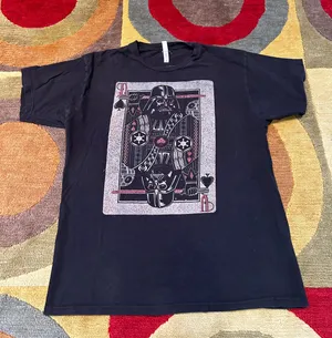 Star Wars Disney Darth Vader King of Spades Playing Cards T Shirt Adult XL thumbnail 1