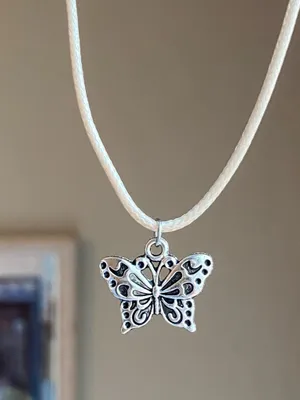 Handmade butterfly boho chic cute necklace 🦋🤎 thumbnail 2