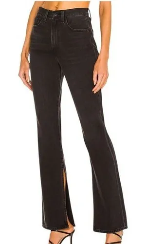 PISTOLA Alexa High Rise Flare‎ Jeans 28" Black Split Hem Goth Grunge Minimalist thumbnail 1