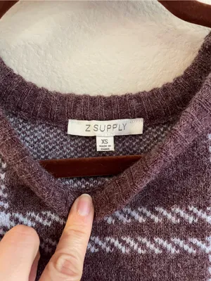 Z Supply Solange Plaid Puff Sleeves Pullover Sweater Size Small thumbnail 3