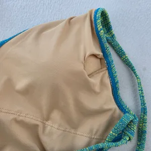 Cotton On Body NWT Strapy One Piece Brazilian Swimsuit Green Blue Space Dye M thumbnail 7