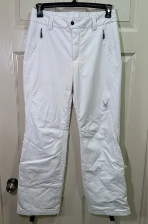 Spyder Women’s Snow Ski Pants Size 8 White Thinsulate Adjustable Insulated Board thumbnail 1